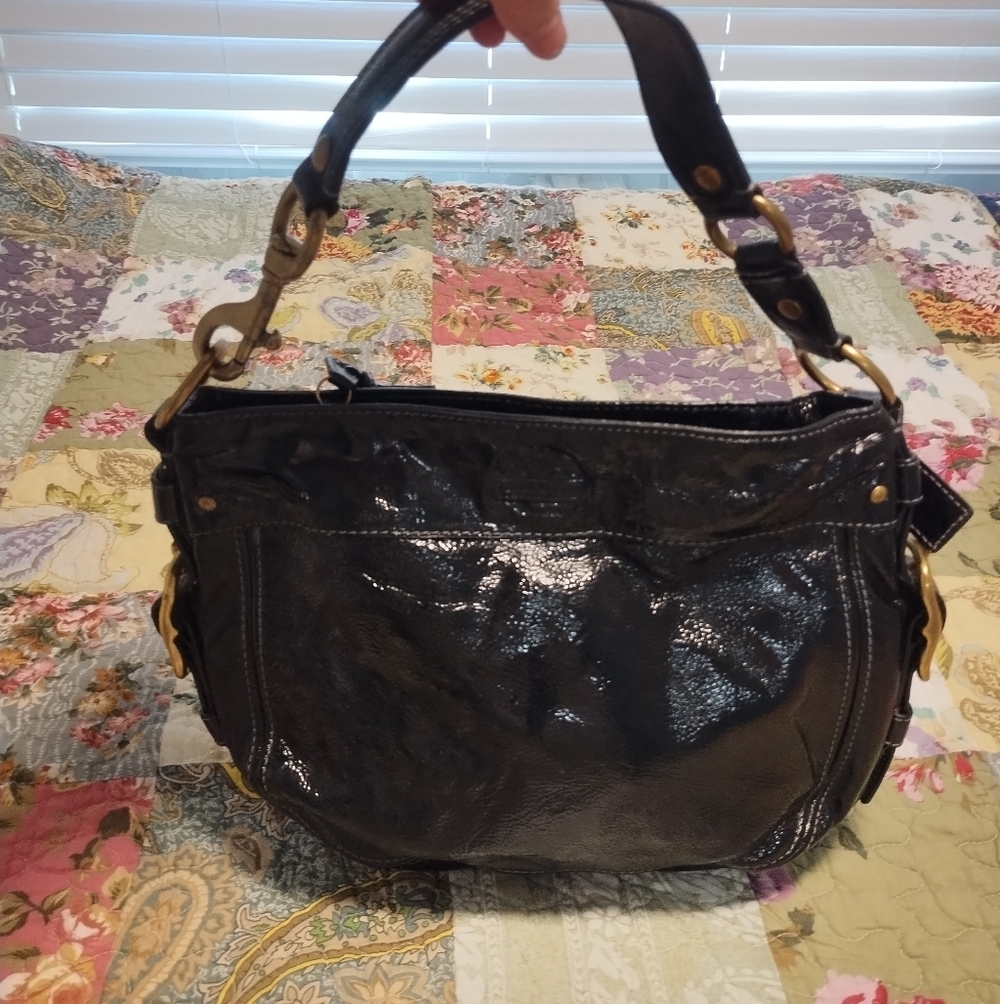 LOT Coach Bags (2) Cream and Black Hobo , 1 Red Hand Wristlet